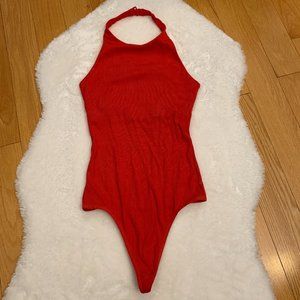 LIKE NEW Aritzia Wilfred Halter Open Back Bodysuit Size Small